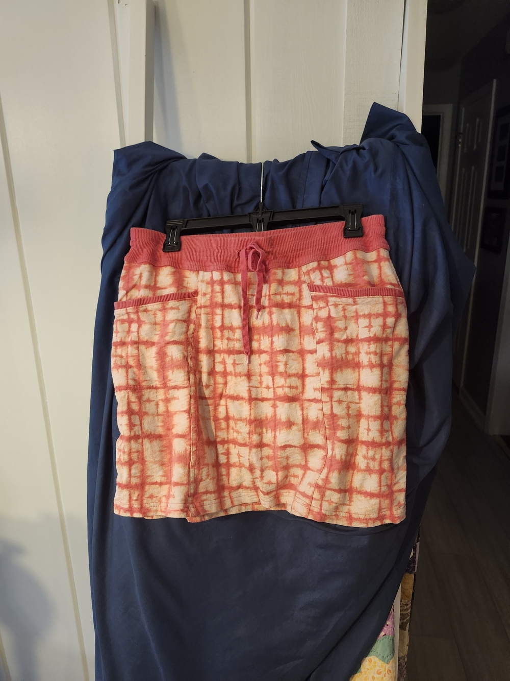 Pink Tie-Dye Mini Skirt with Drawstring Waist